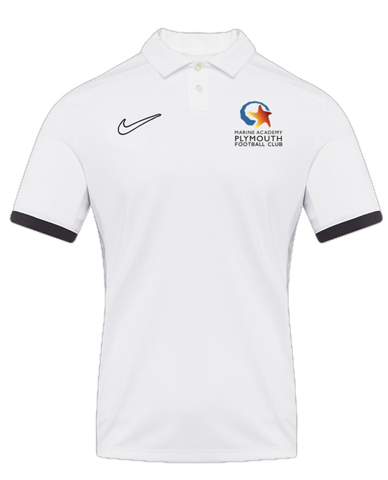 Staff - Nike Academy 25 SS Polo - White/Black/Wolf Grey [MAP U9 JUNIORS]