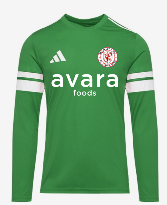 Adidas Squadra 25 Slim LS Shirt - Team Green/White [BRACKLEY TOWN PDC]