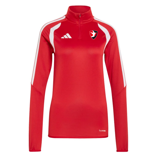adidas Womens Tiro 26 League Slim-Fit 1/4-Zip Training Top - Team Power Red 2/White [CHELTENHAM ACADEMY]