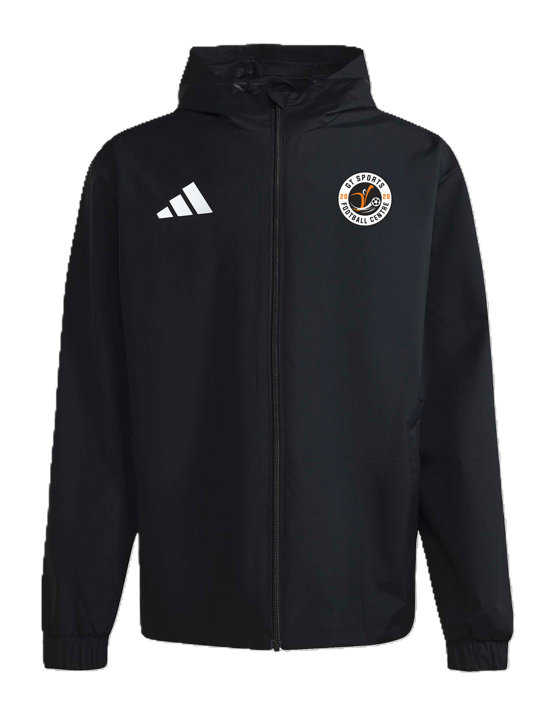 adidas Entrada 26 Hooded All-Weather Jacket - Black/White [GT Sports]