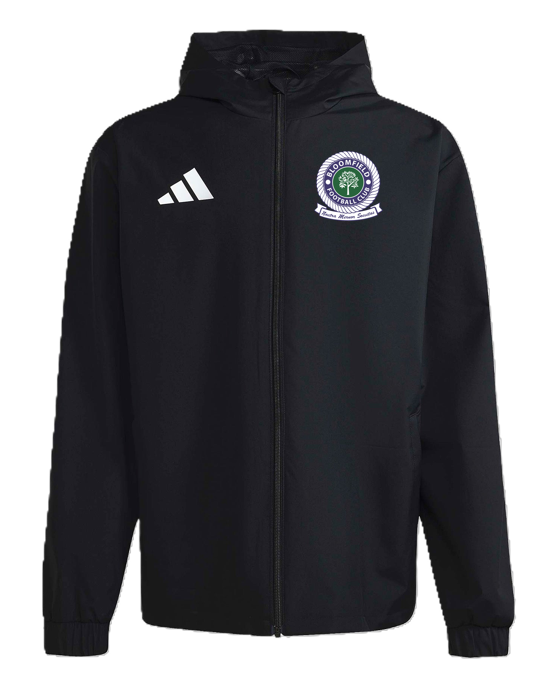 adidas Entrada 26 Hooded All-Weather Jacket - Black/White [Bloomfield]