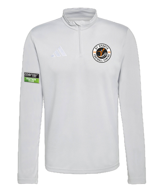adidas Entrada 26 Slim-Fit 1/4-Zip Training Top - Team Light Grey/White [GT Sports]