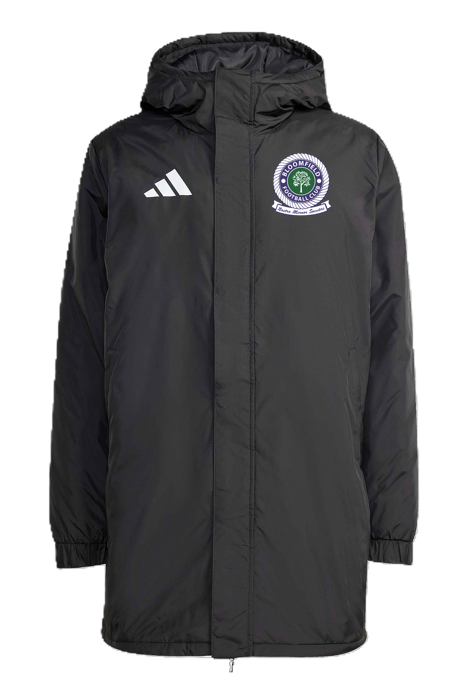 Coaches adidas Entrada 26 Hooded Stadium Jacket - Black/White [Bloomfield]