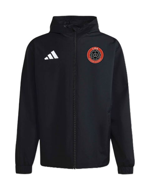 adidas Entrada 26 Hooded All-Weather Jacket - Black/White [LPA Academy]