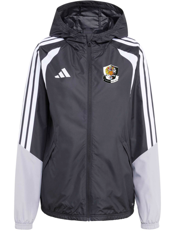 adidas Womens Tiro 26 Competition Hooded All-Weather Jacket - Black/Light Onix/White [Dartford Ladies 1st Team]