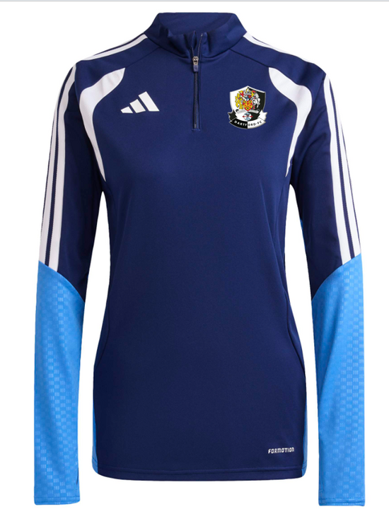 adidas Womens Tiro 26 Competition Slim-Fit 1/4-Zip Training Top - Team Navy Blue 2/Ray Blue [Dartford Ladies 1st Team]
