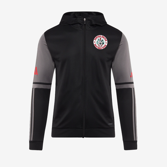 adidas Squadra 25 Full Zip Hoodie - Black/Team Grey Four/Pure Ruby [Ashton United]